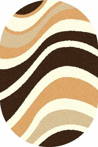Овальный ковер COMFORT SHAGGY S607 BEIGE-BROWN