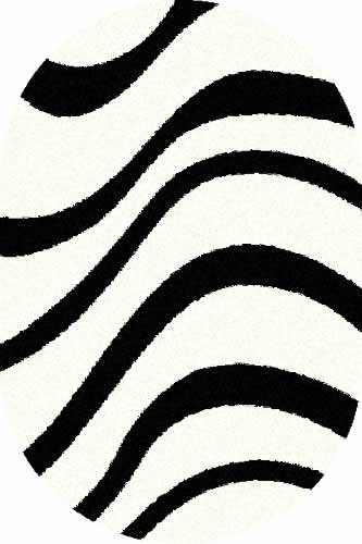 Овальный ковер COMFORT SHAGGY S607 BONE-BLACK