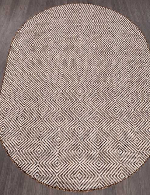 Ковёр VEGAS-S006-CREAM-BROWN-OVAL