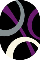 Овальный ковер SUNRISE V810 BLACK-VIOLET
