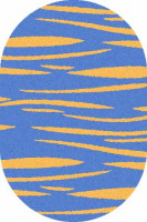 Овальный ковер COMFORT SHAGGY S608 BLUE-YELLOW