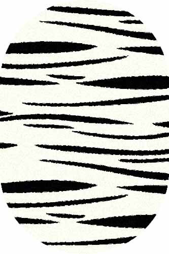 Овальный ковер COMFORT SHAGGY S608 BONE-BLACK