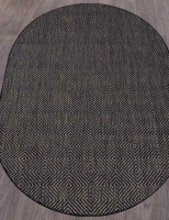 Ковёр VEGAS-S006-D-GRAY-BLACK-OVAL
