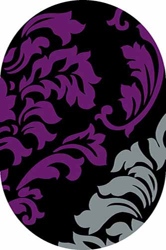 Овальный ковер SUNRISE V812 BLACK-VIOLET