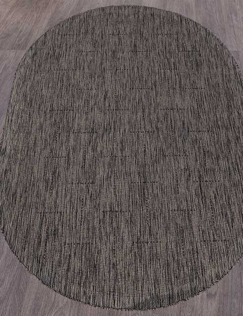 Ковёр VEGAS-S008-D-GRAY-BLACK-OVAL