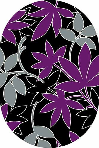 Овальный ковер SUNRISE V814 BLACK-VIOLET