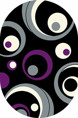 Овальный ковер SUNRISE V815 BLACK-VIOLET