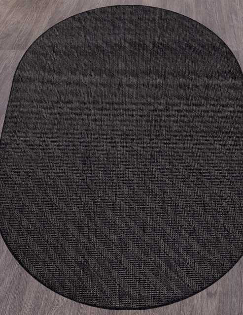 Ковёр VEGAS-S112-BLACK-OVAL