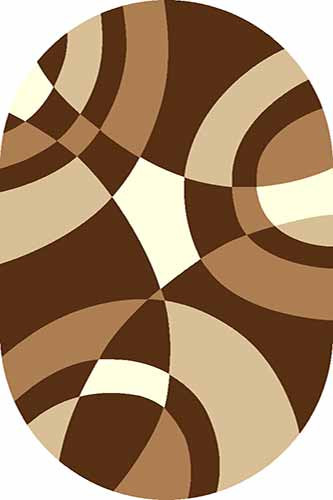 Овальный ковер VISION DELUXE carving V827 BROWN