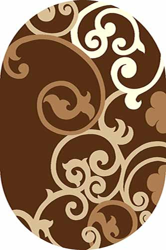 Овальный ковер VISION DELUXE carving V805 BROWN