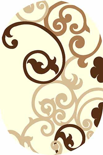 Овальный ковер VISION DELUXE carving V805 L.CREAM