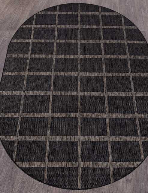 Ковёр VEGAS-S004-BLACK-OVAL