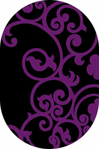 Овальный ковер SUNRISE V805 BLACK-VIOLET