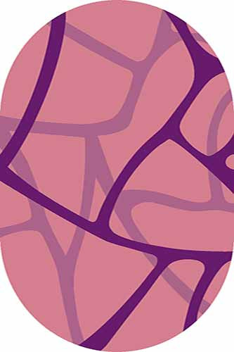 Овальный ковер VISION DELUXE carving V808 PINK