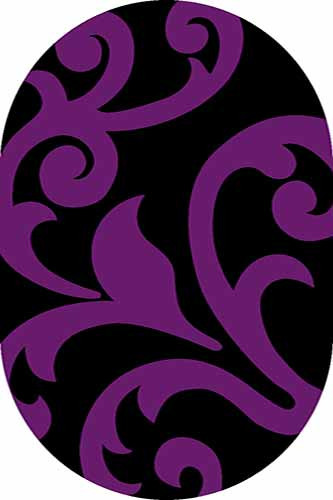 Овальный ковер VISION DELUXE carving V809 BLACK-VIOLET