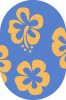 Овальный ковер COMFORT SHAGGY S605 BLUE-YELLOW